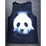 Black White Giant Panda Net Sleeveless Mens T-shirt Vest Sports Tank Top